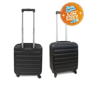 KINSTON Valise Cabine Low Cost Rigide ABS 4 Roues 48 cm Noir