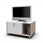 MEUBLE TV - HI-FI KIM Meuble TV Blanc/Hêtre