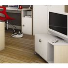 MEUBLE TV - HI-FI KIM Meuble TV Blanc/Hêtre