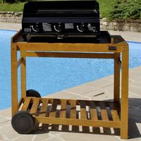 BARBECUE - PLANCHA Chariot bois pour Plancha