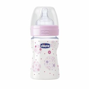 Biberon en Polypropylène avec Tétine Flux Normal Décor Rose 0 Mois+ 150 ml Biberon en Polypropylène avec Tétine Flux Normal Décor Rose 0 Mois+ 150 ml,CHICCO,