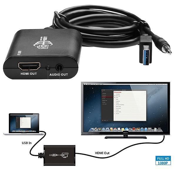 USB3.0 + Minijack Audio vers HDMI Adaptateur C… Prix pas cher Cdiscount