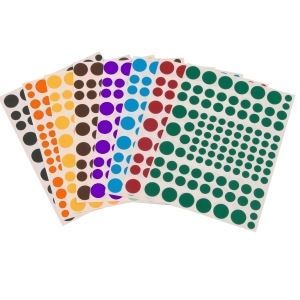 Gommettes Autocollantes 2800 Pièces - 19mm Rondes - 10 Couleurs - Pour Classement, Bureau, école, Calendriers