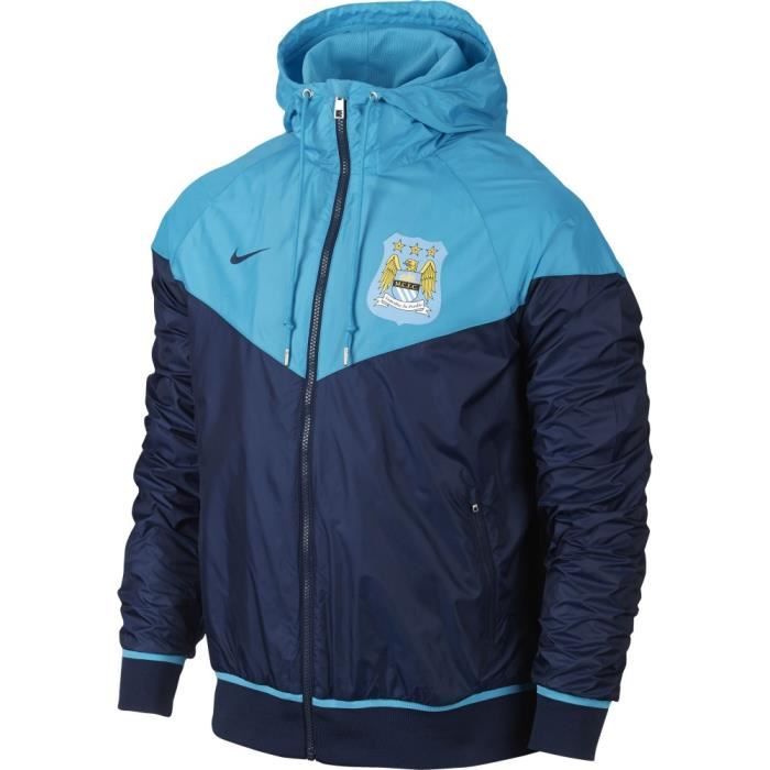 Nike Manchester City Coupe-Vent Authentic Bleu Nike Manchester City Coupe-Vent Authentic Bleu
