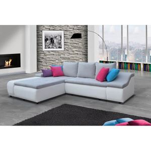 Attractive Canape D Angle Marrakech #4: Verona-blanc-gris-canape-d-angle-gauche-converti.jpg Attractive Canape D Angle Marrakech #4: Verona-blanc-gris-canape-d-angle-gauche-converti.jpg