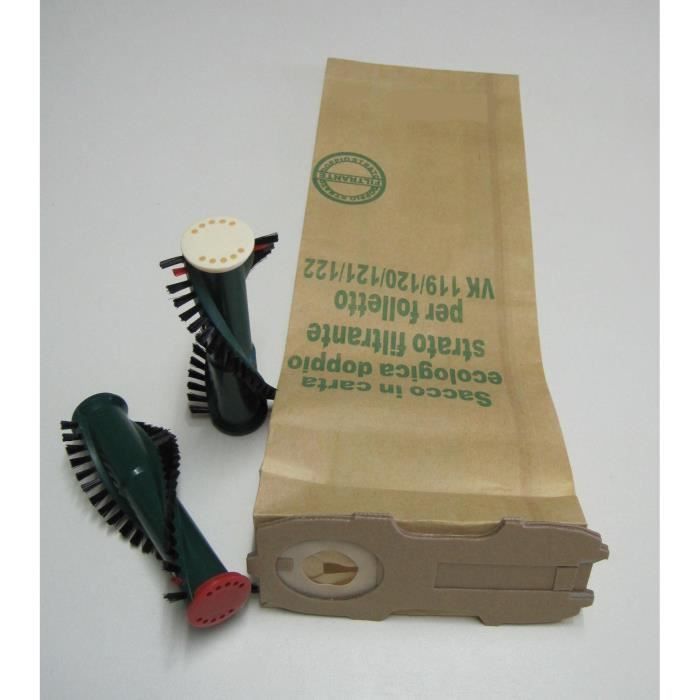 Sacchetti Aspirapolvere Vorwerk Kobold VK118-122 - 20 Pezzi, Carta Filtro 2 Strati - Foto 4