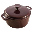 COCOTTE - DIABLE - TERRINE COCOTTE RONDE 24,5 CM FONTE EMAILLEE AUBERGINE