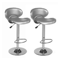 TABOURET Tabouret de bar Cobra argent - Set de 2 pièces