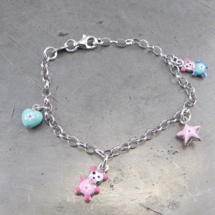 bracelet gourmette Bracelet Enfant Nounours Mixte Enfant Argent Cd
