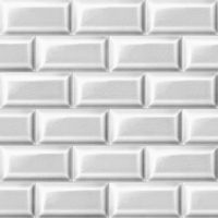 Papier peint Carrelage Metro blanc trompe l'oeil - Achat ...