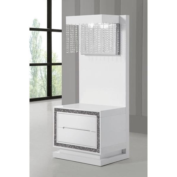 Table de chevet design laque blanc haute brillance achat / vente ... Chevet blanc bois enfant