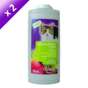 Lot de 2 - AIME Désodorisant pour liti?re pomme cannelle 700 ml - Pour chat