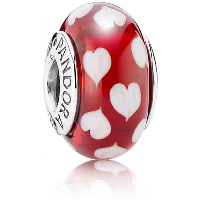Charm Murano Coeurs Rouge Pandora 790948 Optez pour le romantisme