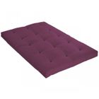 FUTON  Matelas Futon Aubergine en Coton 160x200