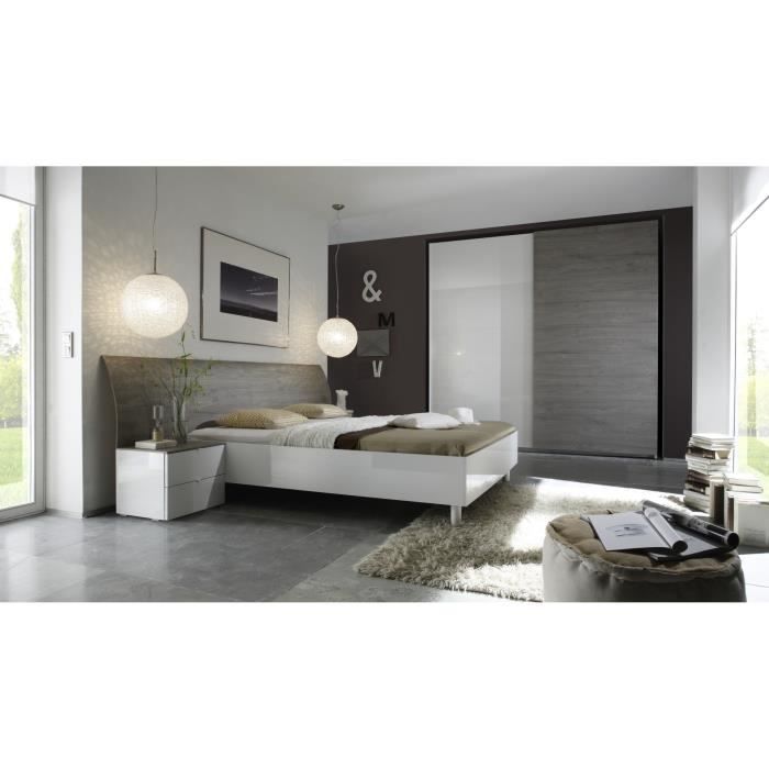Chambre blanc laque design ~ tazmik.com for . Chambre design bicolore gris