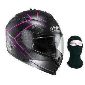 HJC Casque intégral IS-17 Lank noir Fushia + cagoule