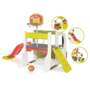 SMOBY Fun Center Aire Multijeux Toboggan Basket Foot Escalade Cabane
