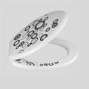 WC d&eacute;coratif plastique blanc et noir Achat / Vente Abattant WC