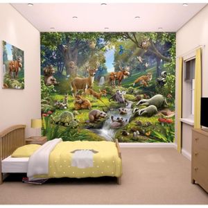 Papier peint enfant Fresque Murale Décorative Animaux de la For?t
