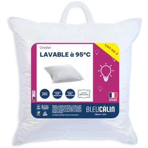 OREILLER - TRAVERSIN  BLEU CALIN Lot de 2 oreillers lavables 60x60cm