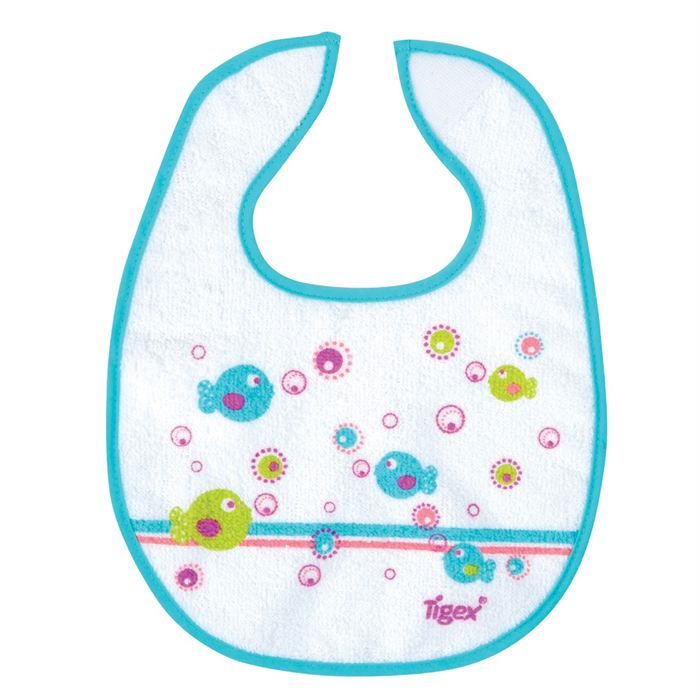 TIGEX Bavoir &eacute;ponge Poissons Bleu Achat / Vente bavoir