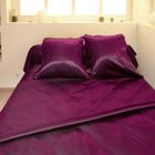 PARURE DE COUETTE Parure de couette 220x240cm satin 3 pces PRUNE