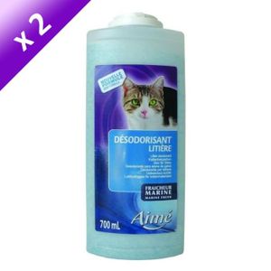 Lot de 2 - AIME Désodorisant pour liti?re marine 700 ml - Pour chat
