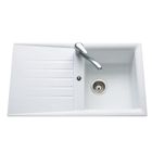 LAVABO - EVIER LUISINA POLKA Blanc - 1 bac + égouttoir