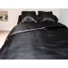  Parure de couette 220x240cm SATIN 3 pces NOIR