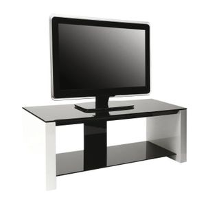ERARD SMART Meuble TV verre et bois 2 plateaux