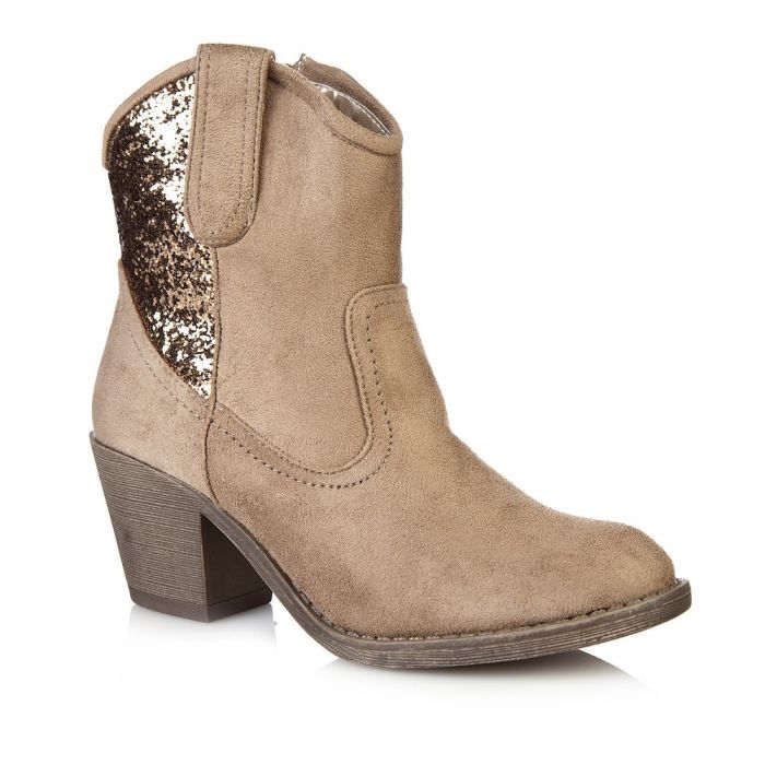 Low boots style western ornées g? Taupe Achat / Vente Low boots