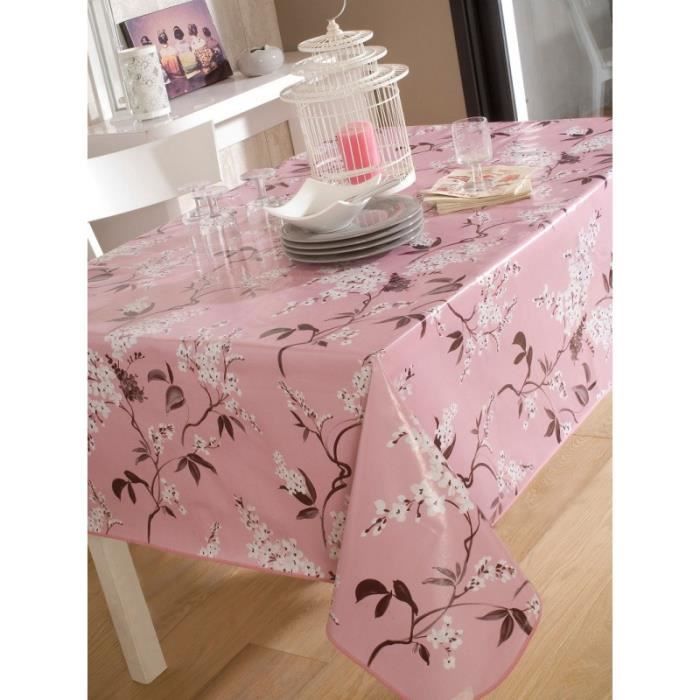 Nappe en toile cirée rectangulaire 140x250 cm cali rose - Achat / Vente