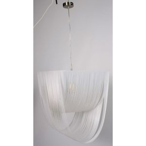 Lustre - suspension Grace - 38x38 x longueur 185 cm fil blanc