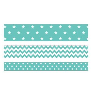 TOGA Lot de 3 Masking tape - géométrique menthe - 5m