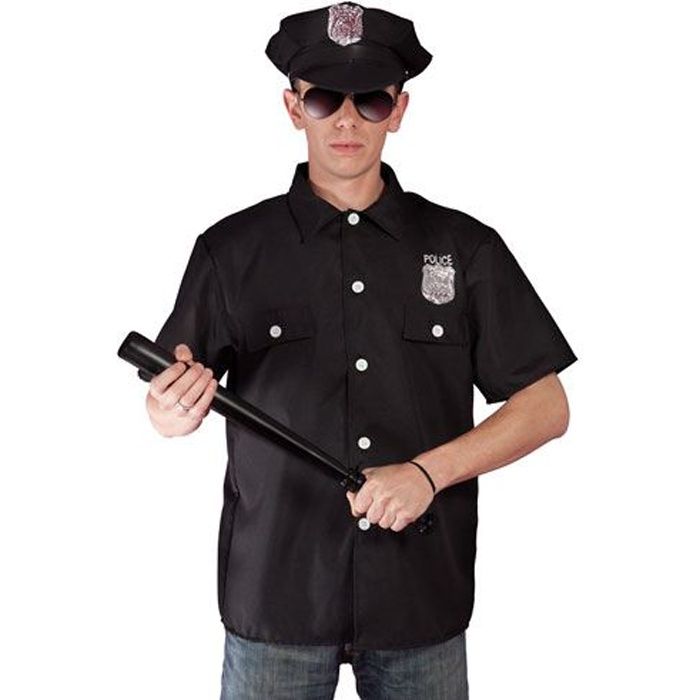 policier homme chemise, casquette D&eacute;guisement de policier
