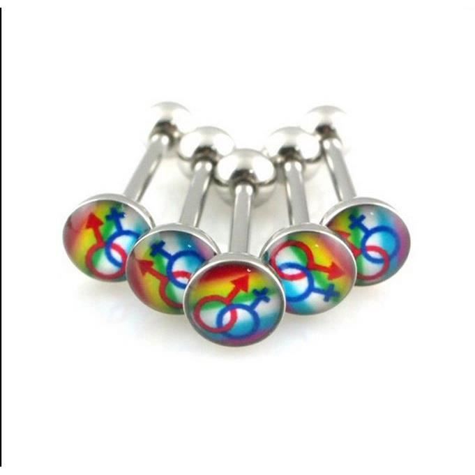 piercing langue gay pride Achat / Vente barre droite piercing