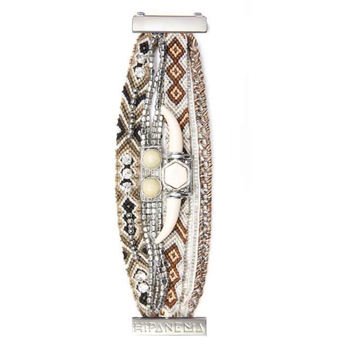 BRACELET , GOURMETTE Manchette tête de buffle Kansas blanc de Hipanema
