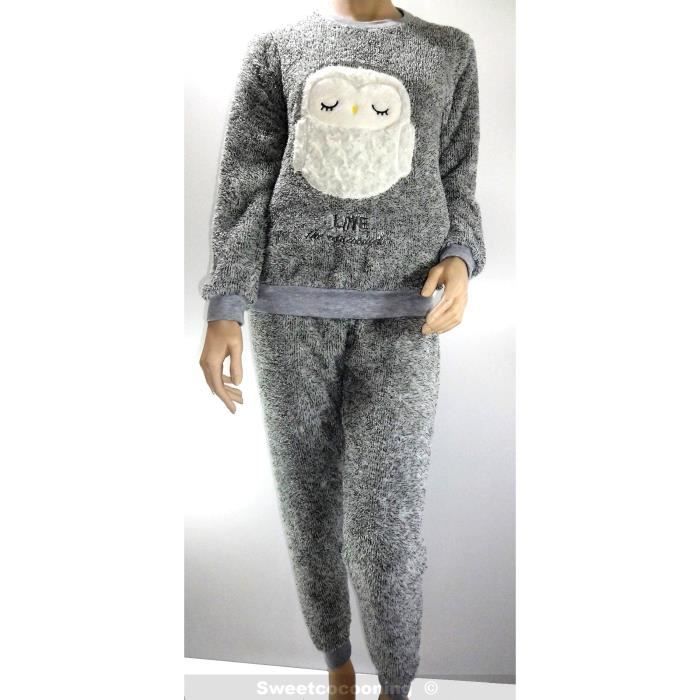 Pyjama Femme Hiver En Polaire - Pantalon Flanelle Chaud Avec Imprimé Chat, Parfait Pour Noël