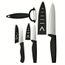 COUTEAU DE CUISINE  Coffret 4 pièces lame blanche, manche noir