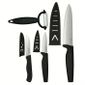 COUTEAU DE CUISINE  Coffret 4 pièces lame blanche, manche noir