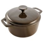COCOTTE - DIABLE - TERRINE COCOTTE RONDE 24,5CM FONTE EMAILLEE TAUPE