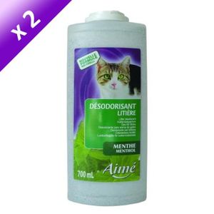 Lot de 2 - AIME Désodorisant pour liti?re menthe 700 ml - Pour chat