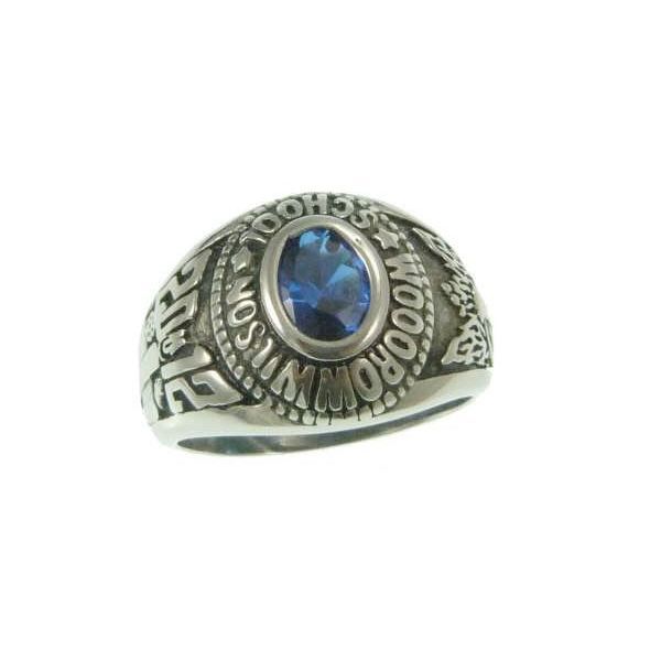 Bague Américaine Acier Inoxydable et CZ Bleu Kala isbijoux Bague