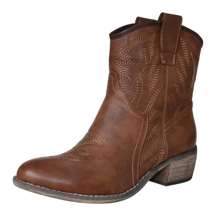 Boots western  Camel Achat / Vente Boots western  Camel Marron