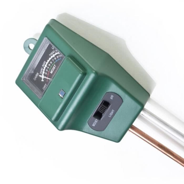 Testeur De Sol 3-en-1 : Humidité, PH Et Lumière - Pour Plantes D'Intérieur Et Extérieur - Sans Pile