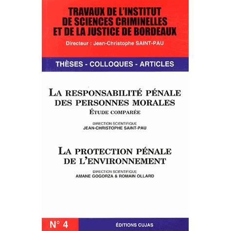 La Responsabilité Pénale Des Personnes Morales ; L - Achat / Vente ...