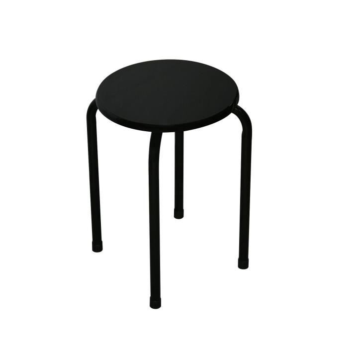 10 TABOURETS EMPILABLE NOIR Achat / Vente tabouret Bois, mdf, métal