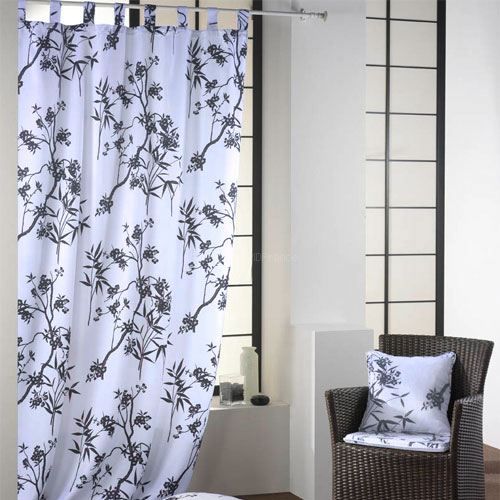 Double Rideau Blanc - cortina blanca shantung bordada c rculos ... Double Rideau Blanc - cortina blanca shantung bordada c rculos ...
