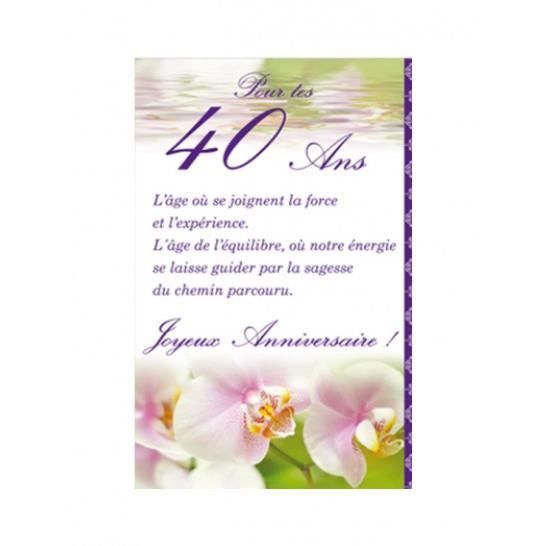 Carte anniversaire 40 ans - Achat / Vente carte - carte de visite Carte anniversaire 40 ans ...