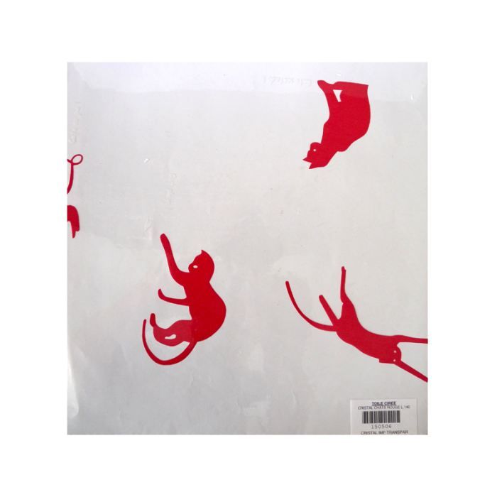 Cristal transparent imprim&eacute;; CHATS rouge largeu? Achat / Vente